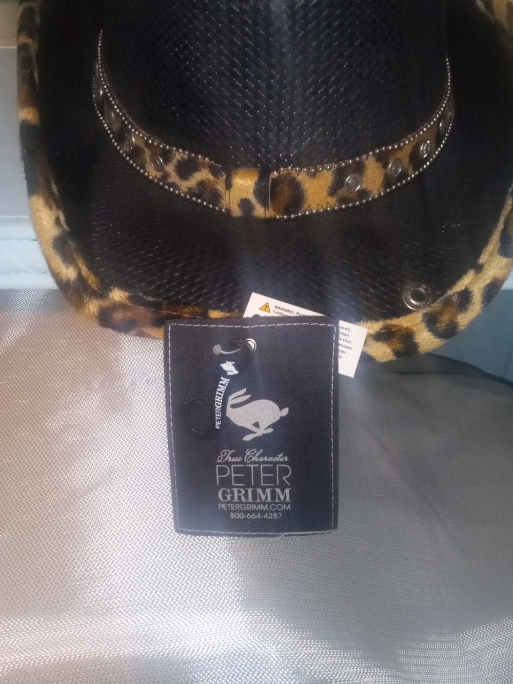 Peter Grimm Black Cowboy Hat with Leopard Trim